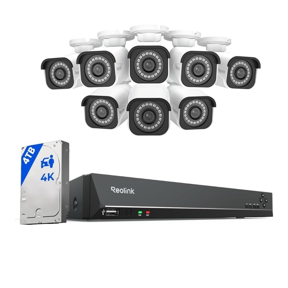 Link Black and White 4K Security Camera System